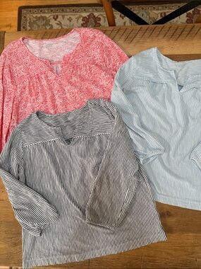 Lands End Slub Cotton Tops Lot - 3 tops!